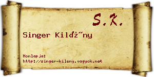 Singer Kilény névjegykártya